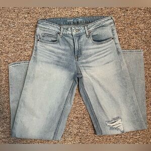 Old Navy Women’s Mid-Rise Ripped Wide Leg Jeans, Size 6